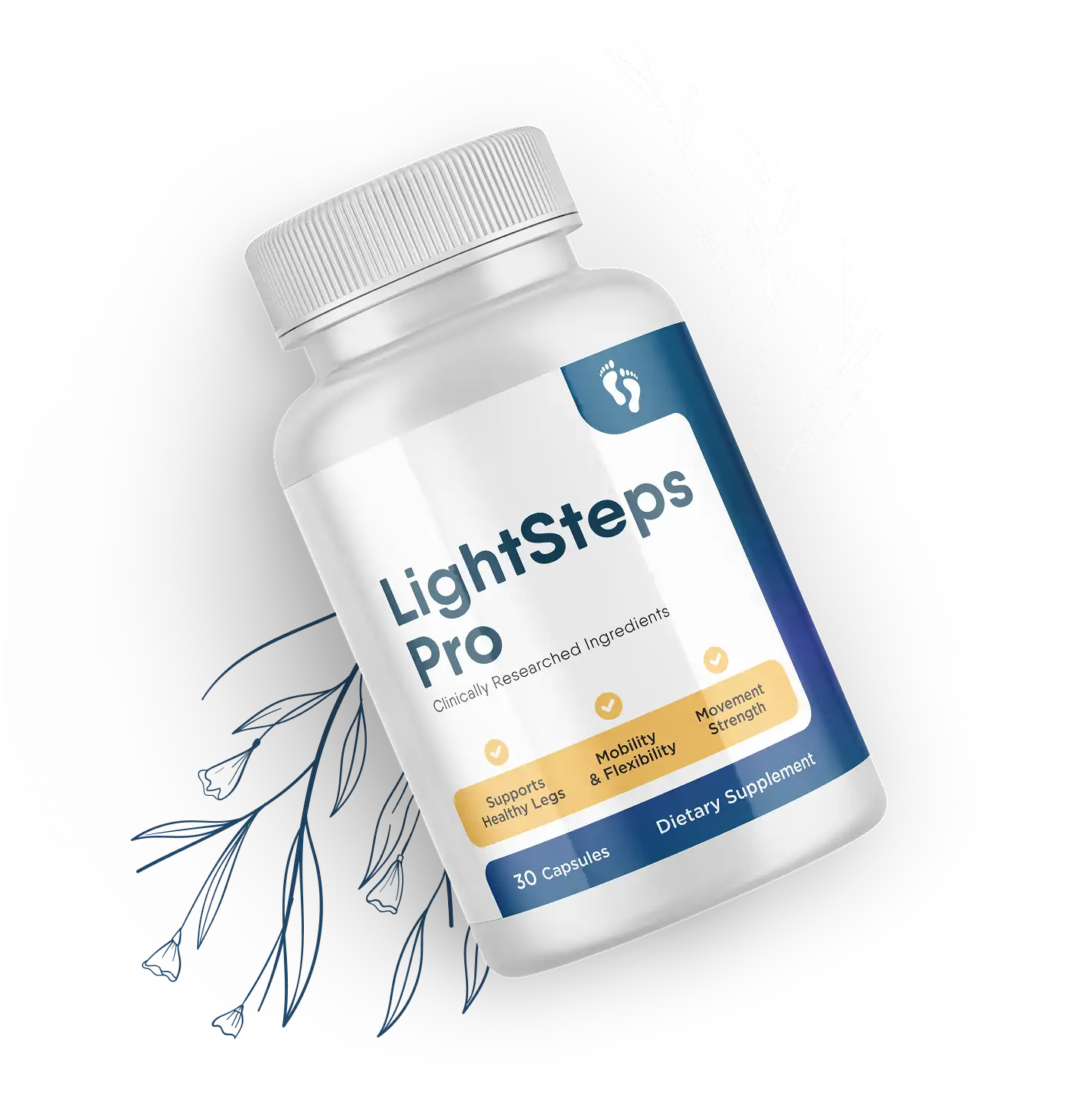 LightSteps Pro supplement bottles for leg health and mobility
